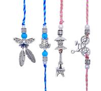 Rakhi for Brother and Bhabhi Rakhi Lumba Set of 4 Bracelet Gift Card Pack