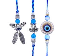 Rakhi for Brother and Bhabhi Rakhi Set of 3 with Bracelet Gift Card Pack