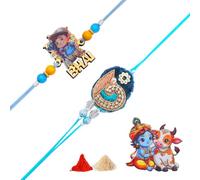 Rakhi for Brother Sister Set of 2 Rakhi Thread with Fridge Magnet Gift Card