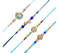 Rakhi for Brother Sister Set of 4 Rakhi Thread Bracelet Dora Set Gift Card