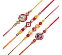 Rakhi for Brother Sister Set of 4 Rakhi Thread Bracelet Dora Set Gift Card