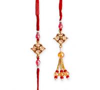 Rakhi para hermano y Bhabhi, Lumba Bhai Bhabhi Rakhi, juego Rakhi para hermano, hermana, Rakshabandhan, regalo para Bhaiya Bhabhi, regalos tradicionales indios Rakshabandhan multicolor para hermano y