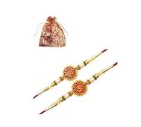 Rakhi - Pulsera de cuentas multicolor con diseño de Raksha Bandhan Rakhi, regalo para tu hermano, pulsera de regalo para el amor, hermana, padre y hermana, juego de 2