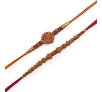 Rakhis For Brother - Raksha Bandhan - Hilo de seda hecho a mano con resina y piedras de cristal en diseño de Kundan, color rosa, blanco y rojo