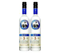 RAKI - Beylerbeyi Mavi Raki 2 x 100 randy turco con sabor a anís - 100% uvas frescas - Sin azúcares añadidos - Triple destilación - Contenido de alcohol 45%.