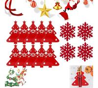 Rakiuty Cuchillo Vajilla Bolsa Navidad,Árbol de Navidad Soporte de Cubiertos,Bolsa para Cubiertos Árbol de Navidad,Bolsas para Cubiertos de Navidad,Cestas Para Cubiertos De Fieltro Navideño