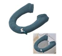 Rakiuty Funda para Asiento de Inodoro con Botón,Funda Asientos de Inodoro,Fundas de Felpa para Asiento de Inodoro,Almohadillas para Asiento de Inodoro,WCsitzbezug WC Wärmer Pad,Verde Oscuro