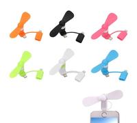 Rakiuty Mini Ventilador USB,2 En 1 Ventiladores De Teléfono Mini Portátil USB,Ventilador Portable Del Teléfono Móvil,para i-Phone/Type-C,6 Piezas (Negro + Blanco + Rosa + Azul + Naranja + Verde)