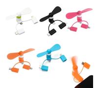 Rakiuty Mini Ventilador USB,3 En 1 Ventiladores De Teléfono Mini Portátil USB,Ventilador Portable Del Teléfono Móvil,para i-Phone/Android/Type-C,5 Pcs