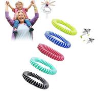 Rakiuty Repelentes de Mosquitos, Pulseras Antimosquitos, Pulseras Repelentes de Mosquitos, 5 Piezas Bandas repelentes de Insectos y Fallos, 100% Naturales, Ajustables para Bebés y Adultos