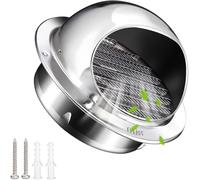 RAKKYOFD Rejilla de ventilación de Acero Inoxidable, Salida de Aire Ajustable de 50, 100 y 160 mm, Rejilla de ventilación Externa for Techo y Pared.(6.7in/170mm)