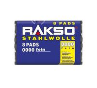 RAKSO Lana de acero extrafina 0000-8 almohadillas, pule madera encerada, cobre, latón, matiza superficies, limpia vidrio