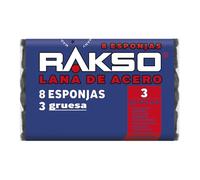 RAKSO Lana de acero gruesa 3-8 almohadillas, realza el veteado natural de la madera, limpia el cristal, raspa la pintura vieja, pintura.