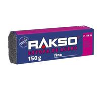 RAKSO Virutas de acero finas - 150 g, 1 banda, lija madera porosa, elimina la suciedad muy gruesa, material aislante y filtrante