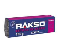 RAKSO Virutas de acero gruesa - 150 g, 1 banda, lija y alisa superficies de madera porosas, limpiador de metal, piedra, material aislante y filtrante