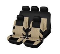 RAKTDA Fundas Asientos de Coche para Buick Enclave Without Armrest Regal Park Avenue, Patrón de impresión de neumáticos en 3D, Cubreasientos Impermeable Juegos,Beige- 5 Seats