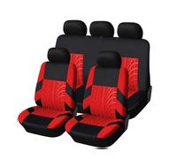 RAKTDA Fundas Asientos de Coche para Buick Enclave Without Armrest Regal Park Avenue, Patrón de impresión de neumáticos en 3D, Cubreasientos Impermeable Juegos,Red- 5 Seats