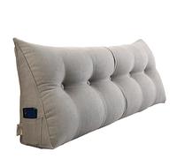 RAKTOV Cojín de respaldo triangular para cabecera, almohada doble grande de lectura para sofá cama, almohada de cuña con funda extraíble, 100 x 50 x 20 cm, color gris