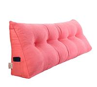 RAKTOV Cojín de respaldo triangular para cabecera, almohada doble grande de lectura para sofá cama, almohada de cuña con funda extraíble, 100 x 50 x 20 cm, color rosa