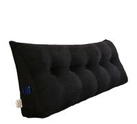 RAKTOV Cojín de respaldo triangular para cabecera, almohada doble grande de lectura para sofá cama, almohada de cuña con funda extraíble, 120 x 50 x 20 cm, color negro