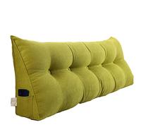 RAKTOV Cojín de respaldo triangular para cabecera, almohada doble grande de lectura para sofá cama, almohada de cuña con funda extraíble, 100 x 50 x 20 cm, color verde