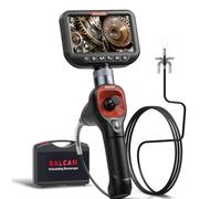 Ralcam Boroscopio articulado de 360° de doble lente, cámara endoscópica HD de 4 vías de 5 pulgadas con zoom ligero 4X, cámara de inspección semirrígida de 5 pies para fontanería de motores HVAC