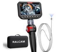 Ralcam Cámara Endoscópica con Luz, Cabezal Giratorio de 210°, Sonda Mini de 3.0 mm, Pantalla HD de 5", IP67 Impermeable, Cable de Acero 1,5 m, Cámara de Inspección para Coche, Tuberías y Hogar