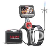 Ralcam Cámara endoscópica de 6,2 mm, endoscopio de 360°, Giratorio de 4,3 Pulgadas, HD 720P, cámara de inspección con luz, cámaras con 6 LED, IP67, Resistente al Agua, Cable semirrígido de 3 m