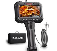Ralcam Cámara endoscopio con luz, cámara endoscopio con Cabeza móvil de 210°, sonda de 5,5 mm, Pantalla HD de 5 Pulgadas, cámara de inspección IP67, Tubo de Manguera elástica de 1,5 m, cámara de Tubo