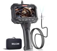 Ralcam Endoscopio con Luz, Pantalla HD 5", Sonda 6,2mm 210° Rotativa y Bloqueable, IP67, Cable Semirrígido 1,5M, Cámara de Inspección para Tuberías, Vehículos y Hogar