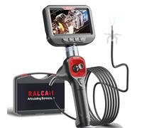 Ralcam - Endoscopio giratorio de 360°, 4,3", HD 720P, cámara de inspección con tubo luminoso, 6 LED, impermeabilidad IP67, cable semirrígido de 2 m
