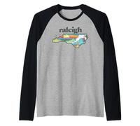 Raleigh Carolina del Norte Al Aire Libre Retro Natur Camiseta Manga Raglan