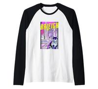Raleigh Gato Anime Paisaje Urbano North Carolina EE. UU. Camiseta Manga Raglan
