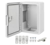 Ralertreik Armario de Distribución para Pared con Placa de Montaje Galvanizada, Caja Industrial de Control Vacía de Plástico ABS con Puerta Protección IP65, tamaño 200x300x130