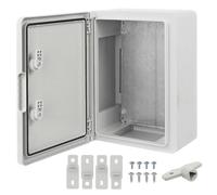 Ralertreik Armario de Distribución para Pared con Placa de Montaje Galvanizada, Caja Industrial de Control Vacía de Plástico ABS con Puerta Protección IP65, tamaño 250x350x150
