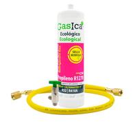 Ralertreik Gas refrigerante gasica C10 Compatible con R32 R410A válvula incluida (Botella + Manguera)