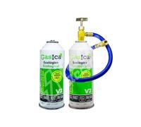 Ralertreik Pack Gasica V2 Gas Refrigerante Organico Sustituto del R22/R407/R32 y R410A (2 Botellas + manguera + llave)