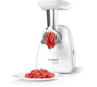Hachoir a viande - BOSCH - MFW2514W SmartPower - Blanc - moteur bloqué 1500 W - 1,7 kg/mn - 2 grilles de hachoir - râpeur/émi