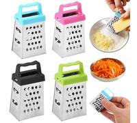 Rallador Cuadrado,4 Piezas Rallador de Queso,Rayador,Rallador de Verduras,Rallador Manual,Rayador de Queso,Rallador de Cocina,Rallador de Acero Inoxidable,Hogar y Cocina