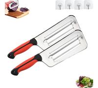 Rallador de Acero Inoxidable, Cortador Juliana de Doble Hoja, Rallador de Repollo, Cortador de Verduras Multifuncional, Pelador Creativo de Frutas, para Chucrut y Ensalada de Col (2pcs)