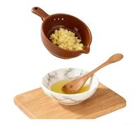 Rallador de ajo con cinco superficies de rejilla y cuenco integrado para hierbas, para ajo, cáscara de limón, parmesano, nuez moscada y menta fresca (D)