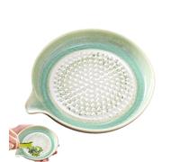 Rallador de ajo de cerámica hecho a mano con esmalte degradado | Plato multifunción rallador para ajo para cebolla, cítricos, limón, frutas, verduras, masa, puré, condimentos,