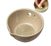 Rallador de ajo de cerámica - Tazón de molinillo de jengibre y plato de preparación de alimentos | Herramienta de cocina manual para cúrcuma, o queso | Rascador profesional para restaurantes y