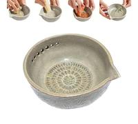 Rallador de ajo y cuenco de hierbas hecho a mano, plato rallador de ajo, herramientas de cocina multifuncionales, para jengibre, ajo, queso y hierbas, pelador de hojas eficiente, amante de la cocina