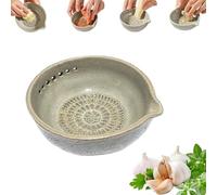 Rallador De Ajo Y Cuenco Para Hierbas Aromáticas Hechos A Mano, Pelador De Hierbas Aromáticas Y Rallador De Ajo, Para Jengibre Fresco Y Pelar Hojas De Hierbas Aromáticas (1pcs)