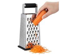 Rallador de alimentos de acero - Rallador cuadrado con mango antideslizante | Rendimiento de textura de afeitado en múltiples superficies, utilidad de preparación de cocina, creación de textura mejora