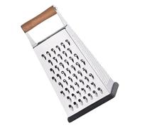 Rallador de caja de metal de acero inoxidable con mango de madera, 4 lados, triturador de alimentos de cocina para queso, zanahoria, verduras, rallador de queso