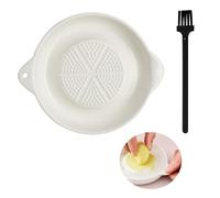 Rallador de Cerámica para Jengibre y Ajo con Cepillo, Rallador de Porcelana para Frutas, Verduras, Wasabi, Ajo y Jengibre, Fácil de Limpiar, Ideal para Zanahorias, Especias y Puré - Rallador de Placa