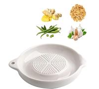 Rallador de cerámica,Rallador de Cocina,Rallador de Jengibre de Cerámica,Plato Rallador de Cerámica,Plato de Rallador de Porcelana,Plato rallador de cerámica,para frutas y verduras(Blanco)