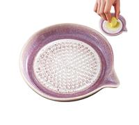 Rallador de cerámica, utensilio de cocina hecho a mano y fabricado | Rallador de ajos, para cebollas, frutas cítricas, pastas, purés, especias y para la cocina en casa